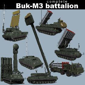 SA-17 Buk-M3 battalion 3D model